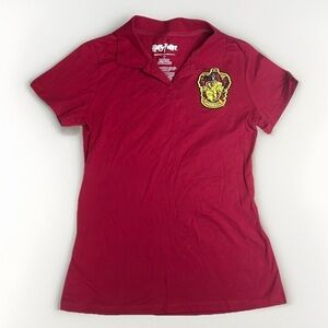 Harry Potter Gryffindor patch red polo golf shirt 100% cotton like new